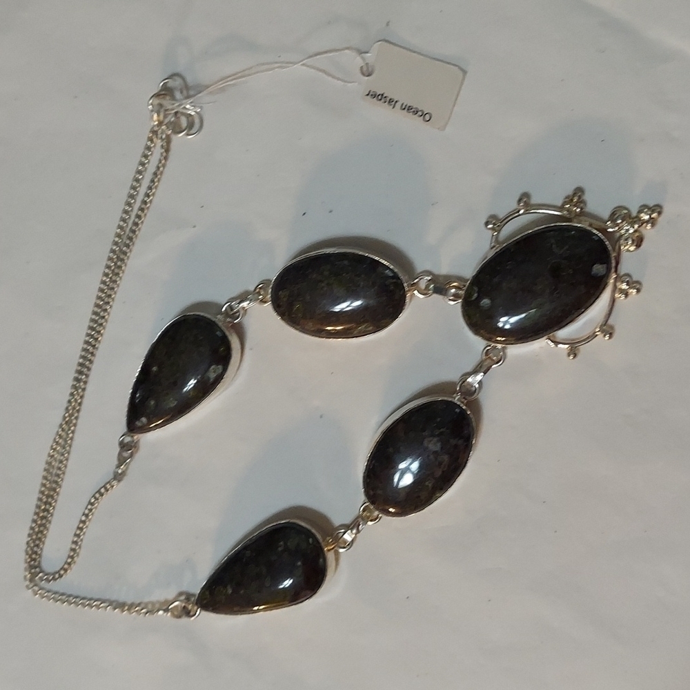 OCEAN Jasper Sterling Silver Necklace